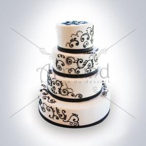 Tort de nunta Alb cu imprimeuri spiralate Tort de nunta Alb cu imprimeuri spiralate