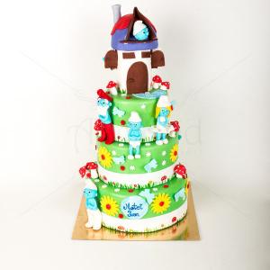 Tort verde cu Strumfi Tort verde cu Strumfi