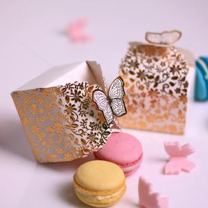 Marturii dulci - Cutie Fluture Aurie Marturii dulci - Cutie Fluture Aurie