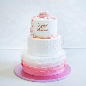 Tort de botez Dantela degradee Tort de botez Dantela degradee