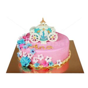Tort de botez Caleasca bleu Tort de botez Caleasca bleu
