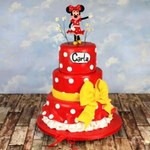 Tort Botez Minnie Mouse rosu