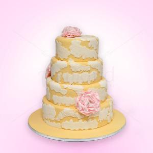 Tort crem Dantela si bujori Tort crem Dantela si bujori
