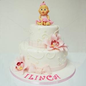 Tort botez Bebe si orhidee Tort botez Bebe si orhidee
