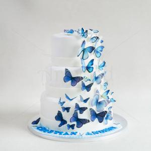 Tort nunta Fluturi albastri