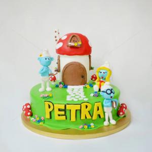 Tort Casuta cu strumfi Tort Casuta cu strumfi