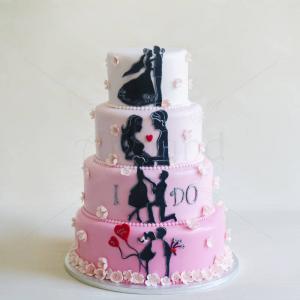 Tort Poveste siluete roz Tort Poveste siluete roz