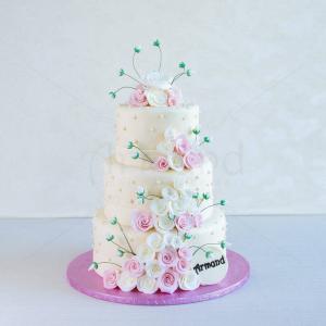 Tort nunta Crem mini trandafiri Tort nunta Crem mini trandafiri