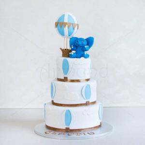 Tort Elefantel albastru si baloane Tort Elefantel albastru si baloane