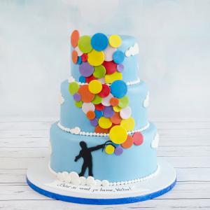 Tort botez Baloane Curcubeu Tort botez Baloane Curcubeu