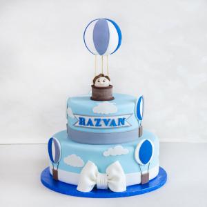 Tort Botez Baloane Albastre Tort Botez Baloane Albastre