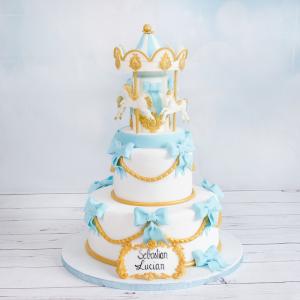 Tort pentru Botez Carusel Turquoise Tort pentru Botez Carusel Turquoise