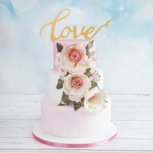 Tort de nunta Roz Pastel Love