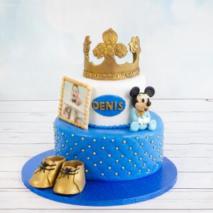 Tort Botez Baietel Coronita Aurie Tort Botez Baietel Coronita Aurie
