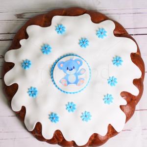 Turta traditionala cu foaie comestibila personalizata Turta traditionala cu foaie comestibila personalizata
