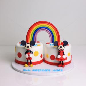 Tort curcubeu Minnie si Mickey Tort curcubeu Minnie si Mickey
