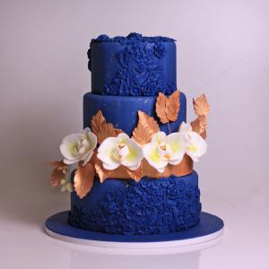 Tort Albastru cu Orhidee