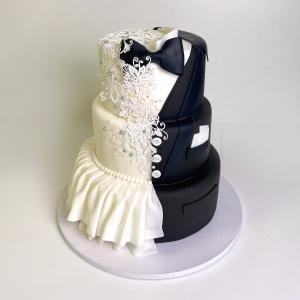 Tort Alb si Negru Nunta Tort Alb si Negru Nunta
