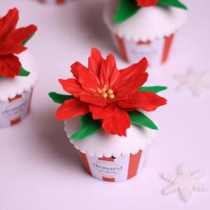 Cupcake personalizat Floare de Craciun Cupcake personalizat Floare de Craciun