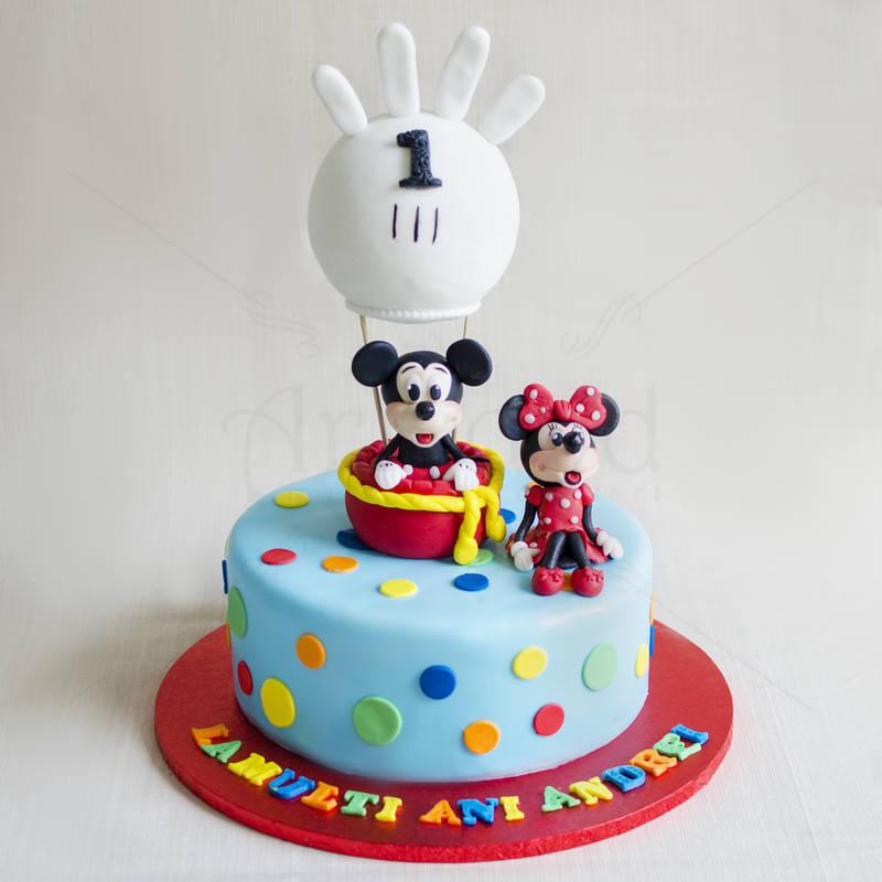 Tort Mickey si Minnie in balon