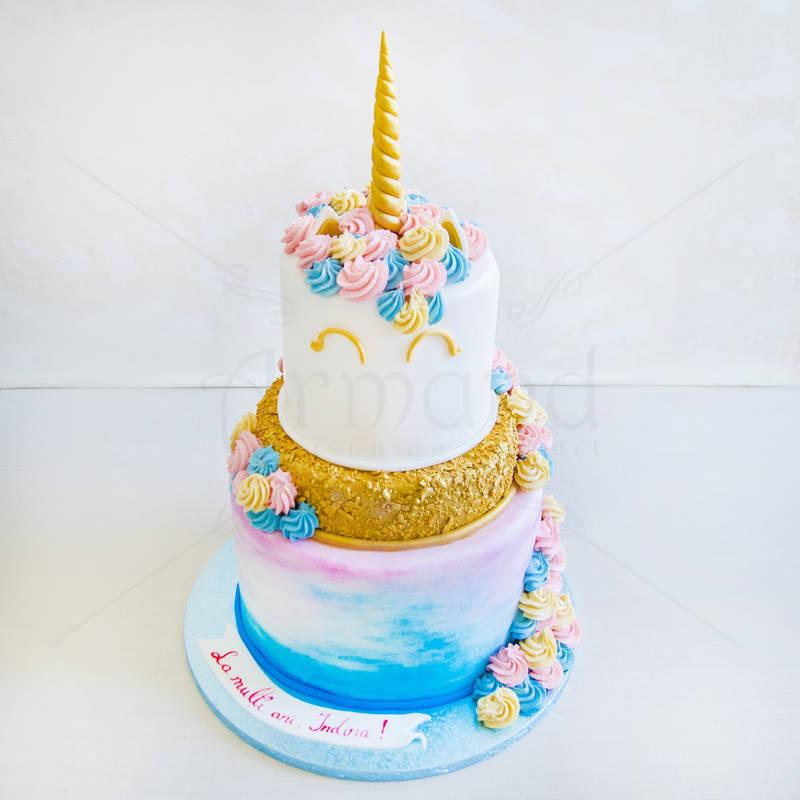 Tort Unicorn culori pastelate