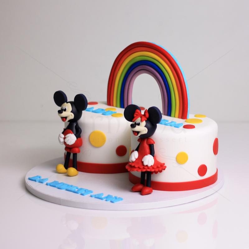 Tort curcubeu Minnie si Mickey