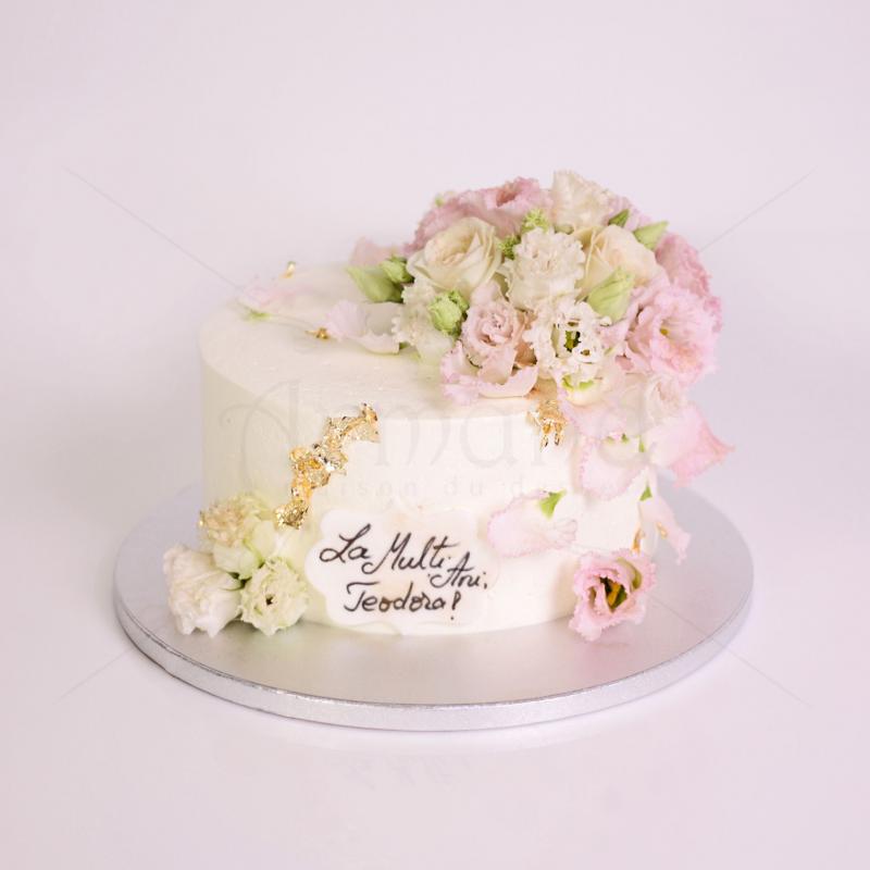 Tort Aniversar Floral Gold 