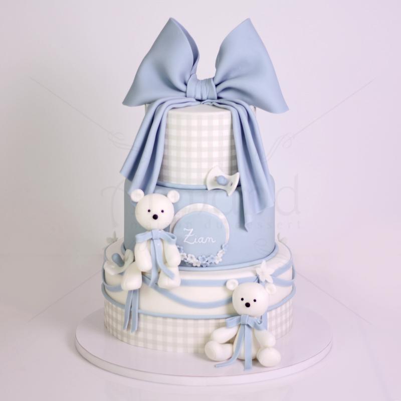 Tort Botez Ursulet si Funda Bleu Tort Botez Ursulet si Funda Bleu