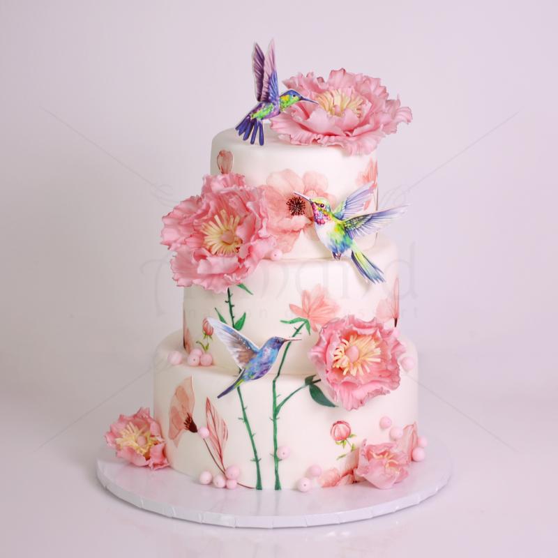 Tort Flori de Bujor Si Colibri