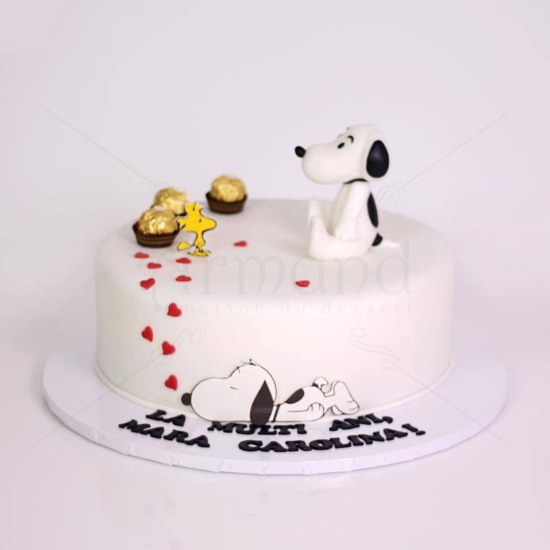 Tort Snoopy cu Inimioare 