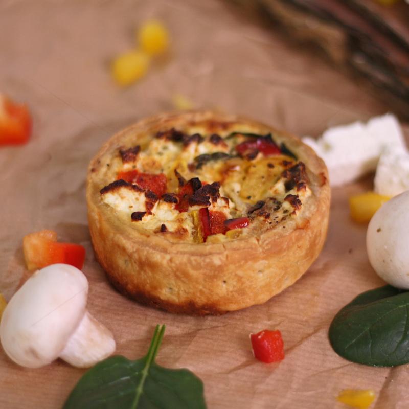Quiche cu ciuperci, branza si spanac