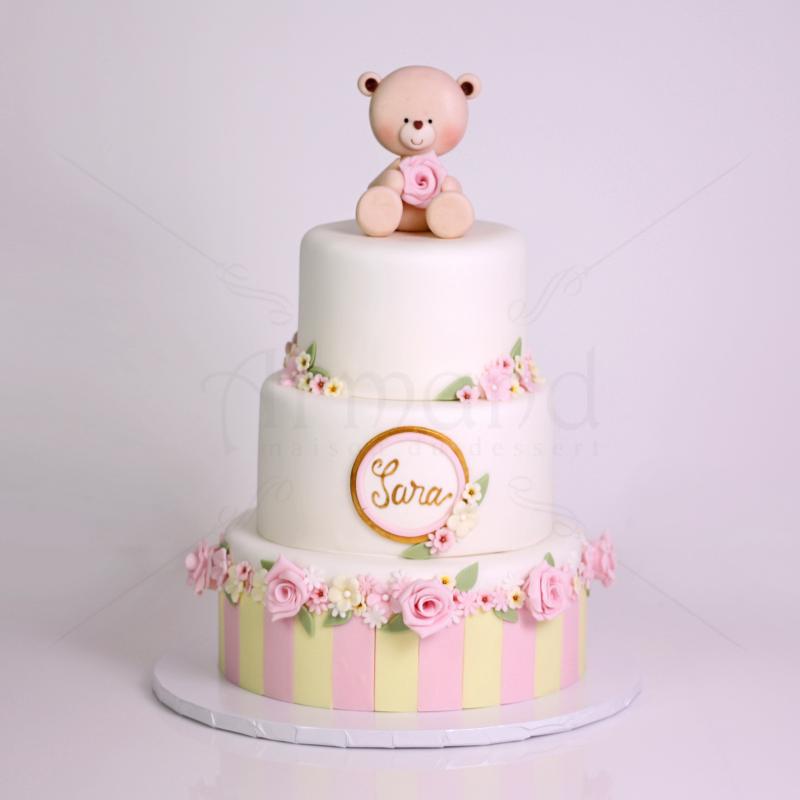 Tort Botez Rose Teddy