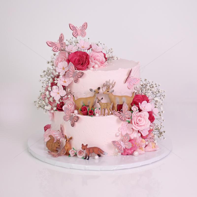 Tort Personalizat - Padurea Fermecata In Roz