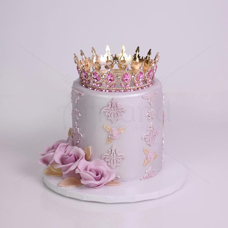 Tort Personalizat cu Coronita -Purple Queen