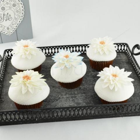 Cupcake-uri Flori albe elegante