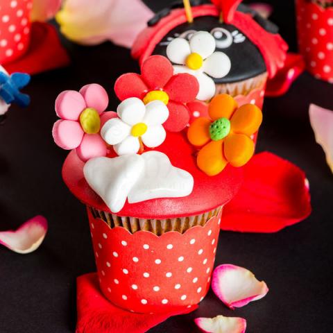 Cupcake Flori multicolore