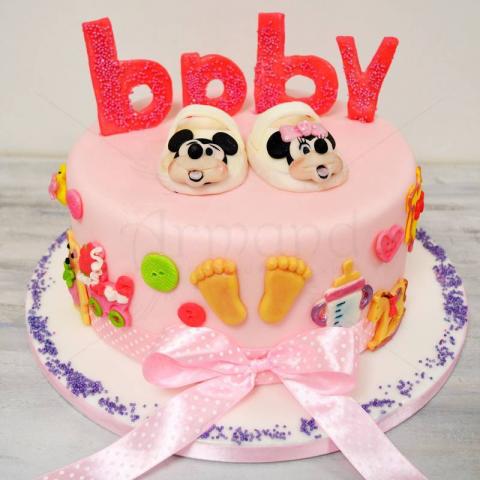 Tort botez Botosei Minnie Mouse