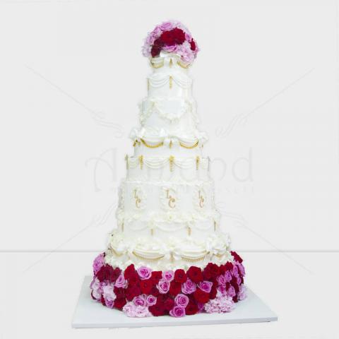 Tort de nunta 200 de trandafiri