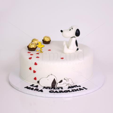 Tort Snoopy cu Inimioare 