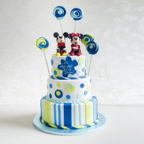 Tort Mickey si Minnie +  acadele