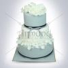 Tort de nunta gri cu flori albe-1