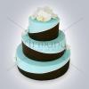 Tort de nunta bleu si negru Orhidee albe-1