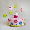 Tort roz Margarete, cupcake si acadele-1