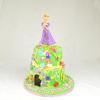 Tort Rapunzel si flori colorate-1