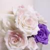 Tort nunta cu trandafiri albi si mov-5
