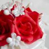 Tort Dantela si trandafiri rosii-2