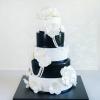 Tort nunta Flori Alb negru-1