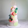 Tort Luxury de nunta cu flori si decoratiuni pastelate-1