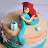 Tort Mica Sirena Ariel pe plaja-5