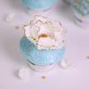 Colectie Cupcake Vintage Aqua cu Flori Aurii-2